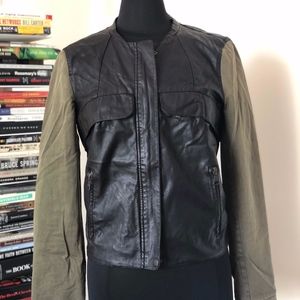 Leather & Canvas Utility Jacket